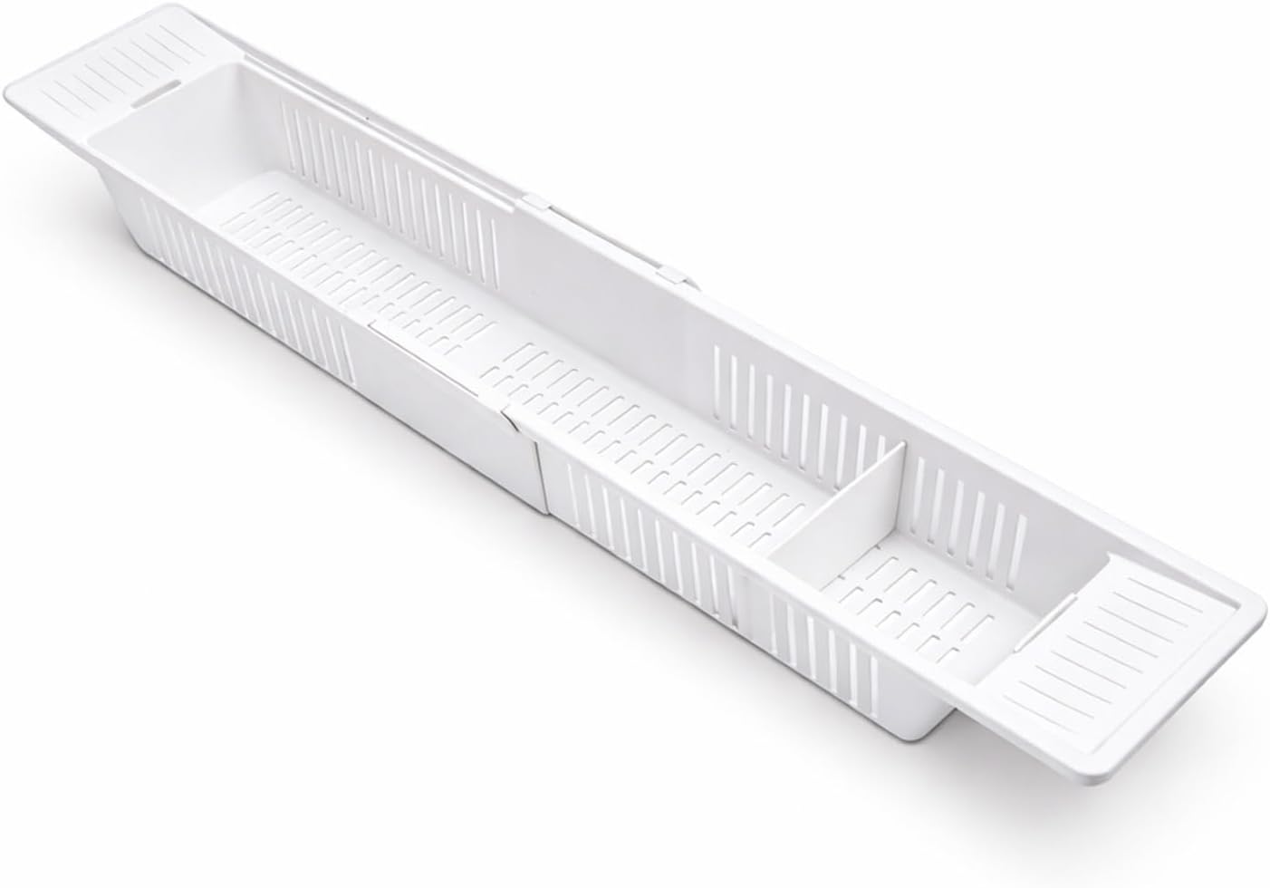 Adjustable Bathtub Caddy Tray – Extendable Anti-Slip Bath Rack with Rubber Handles, ABS Plastic Bath Organizer for Soaps, Shampoo & Toys, Universal Fit 57–86cm, Sink Dish Drainer & Bathroom