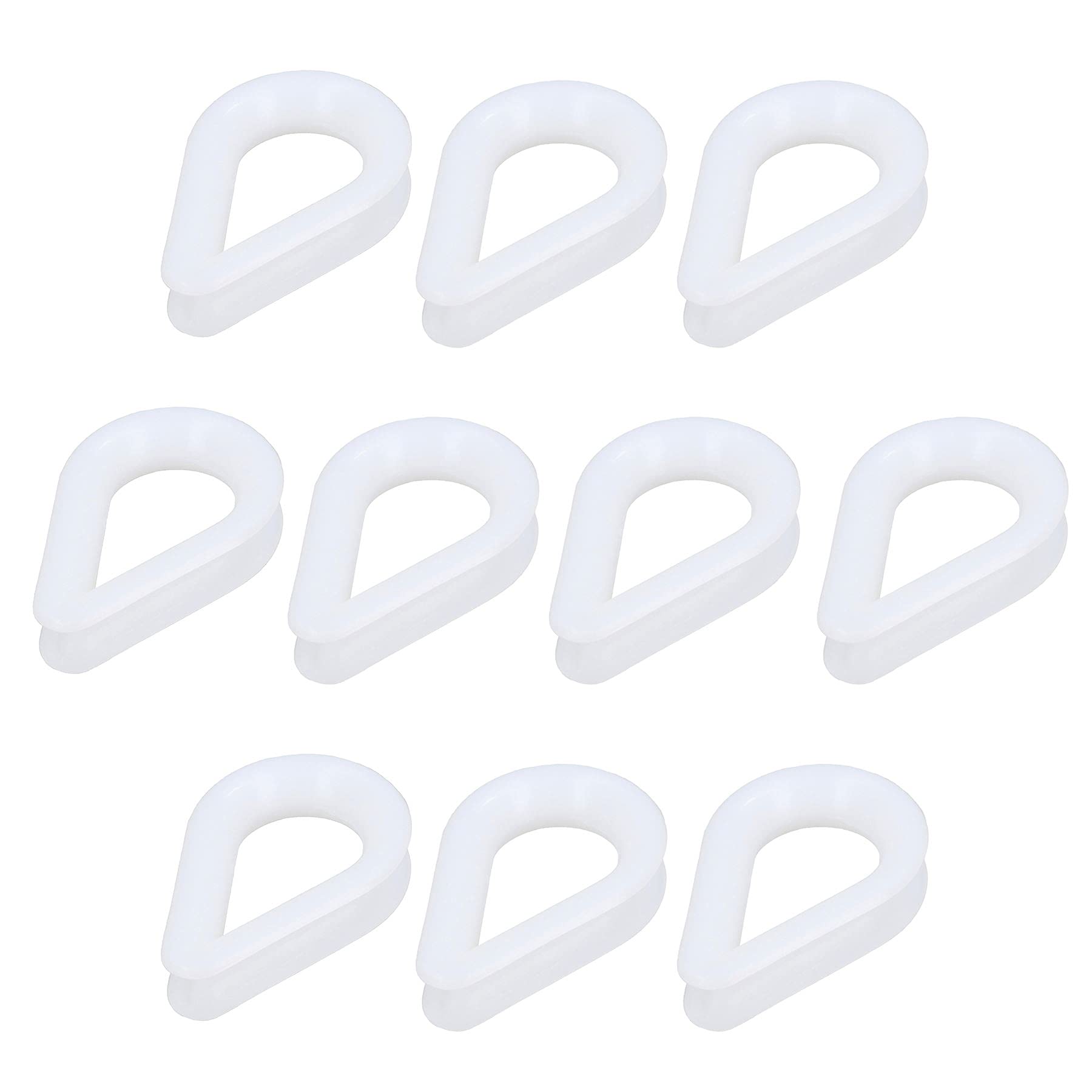 AB Tools 10pk White Nylon Rope Splice Thimble 6mm Rope Spliced Boat Sailing Thimbles