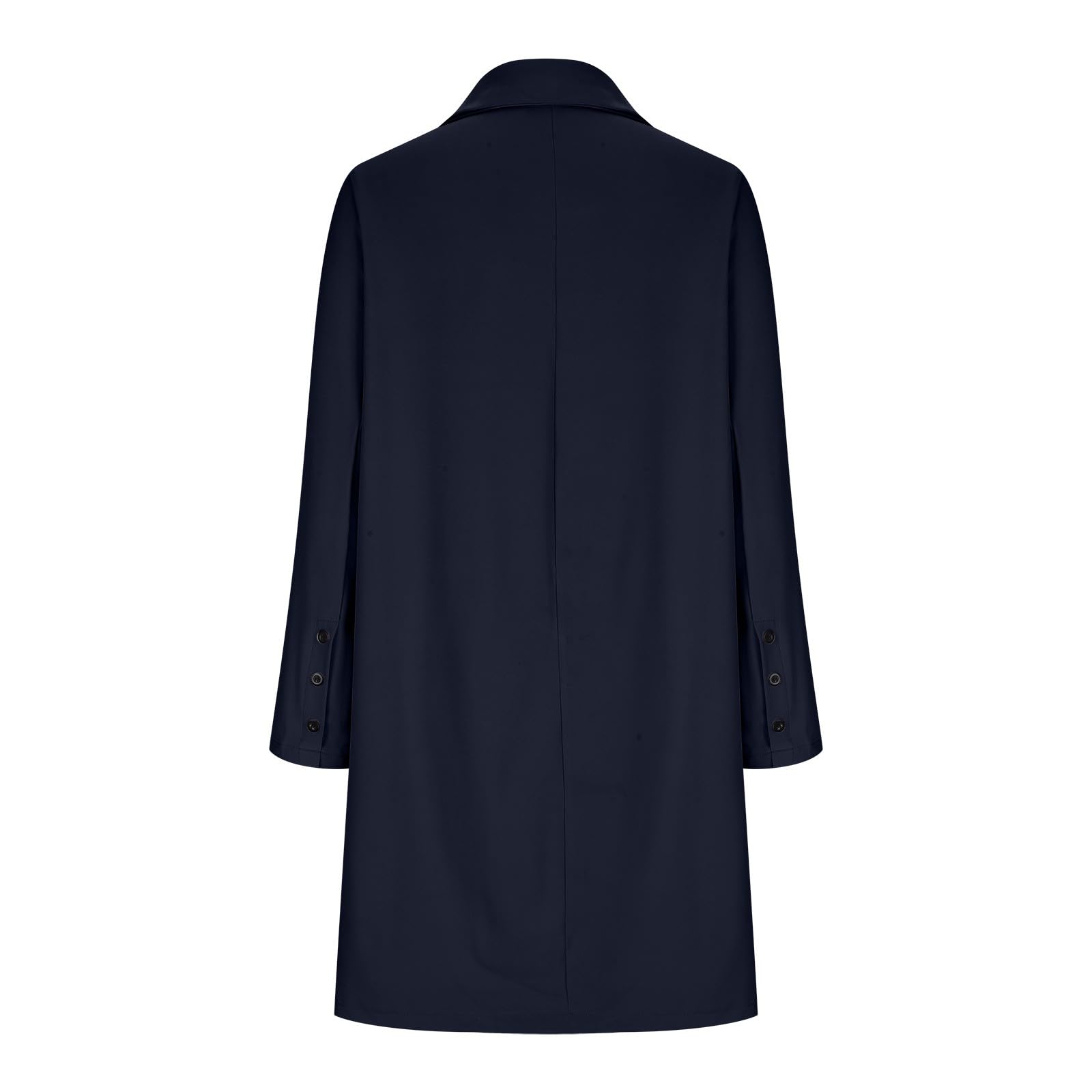 Generisch Blazer Damen - Elegant Langarm Longblazer mit Knopf Tasche Revers Mantel Slim Fit Mode Anzugjacke ÜBergangsjacke für Büro Business Herbst-Winter