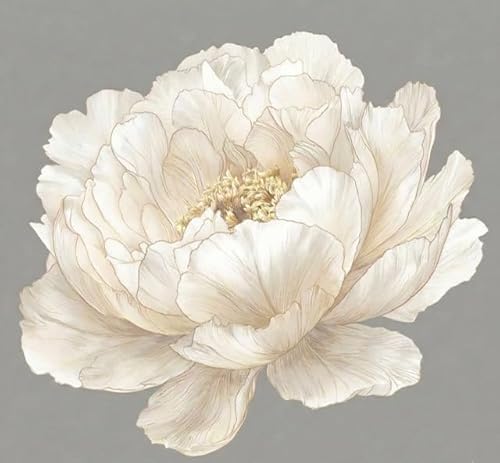 MAKTEM Elegant White Peony Car Decal Sticker - 5 Inch