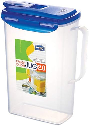 Miniatura 9 de LOCK & LOCK Aqua Jarra de agua para puerta de nevera con asa Jarra de plástico sin BPA con tapa abatible perfecta para hacer tés y jugos, 2 litros