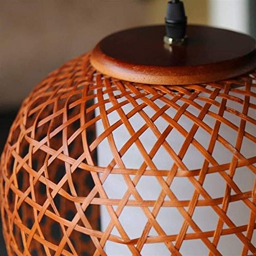 Suspension rotin tissé main lanterne E27 pour cuisine