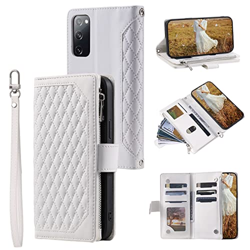 QLTYPRI Étui pour Samsung Galaxy S20 FE, Coque en Cuir PU Portefeuille Rétro Antichoc Flip pour Femme Case Housse avec Fentes de Cartes Fonction Support,...