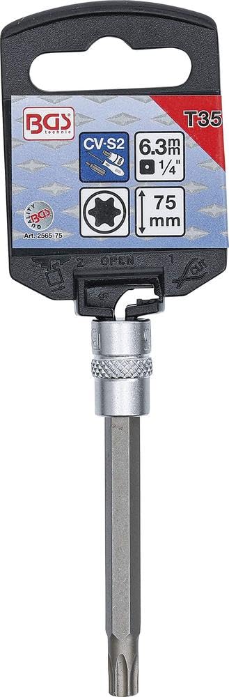 BGS 2565-75 | Nasadka do bitów | długość 75 mm | 6,3 mm (1/4") | profil T (do Torx) T35