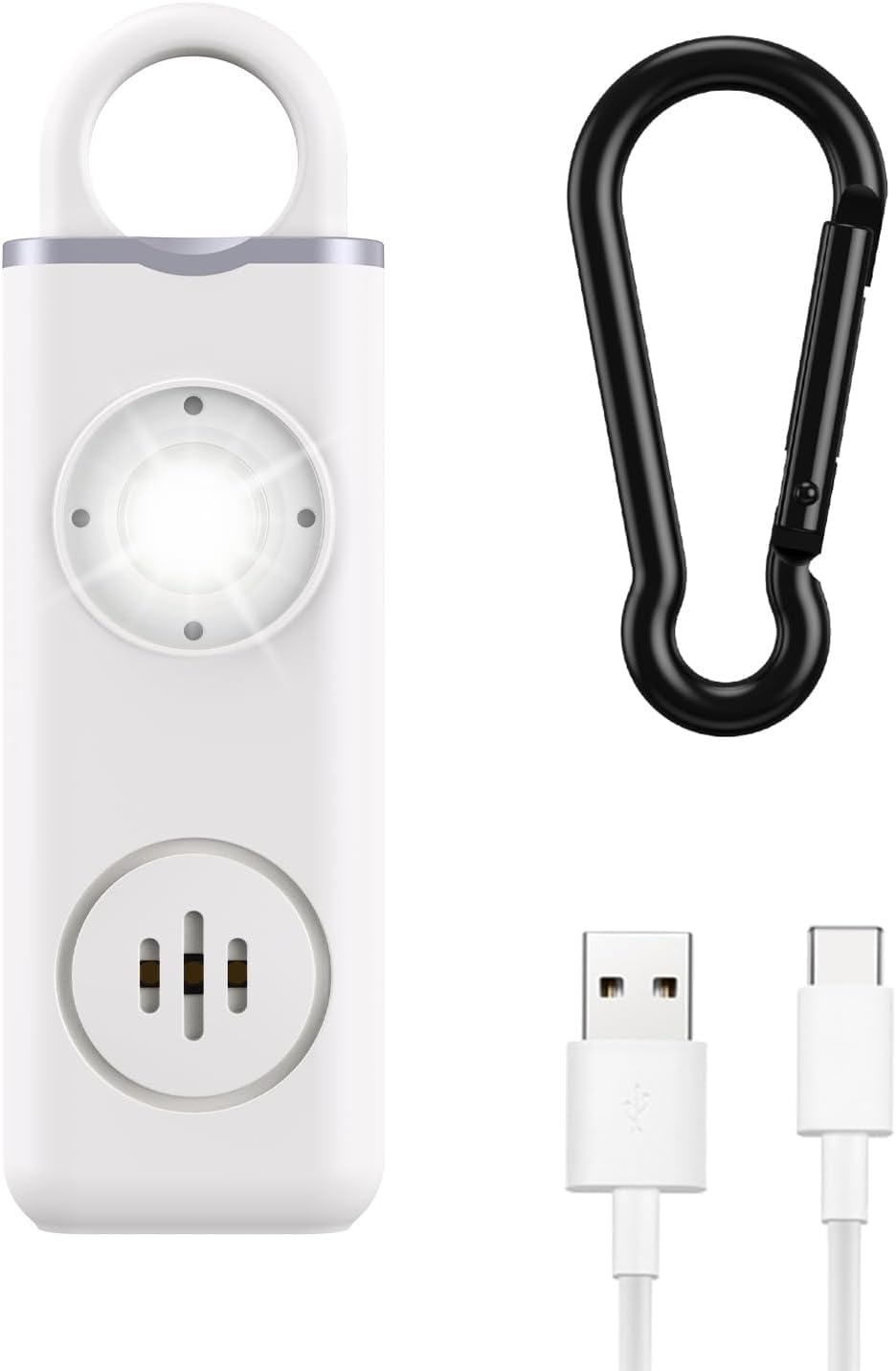 Alarma de Bolsillo Recargable de 130 dB, Alarma Personal con luz de Flash LED, Sirena de autodefensa, Llavero de Seguridad, Alarma de Emergencia para Mujeres/niños/Personas Mayores