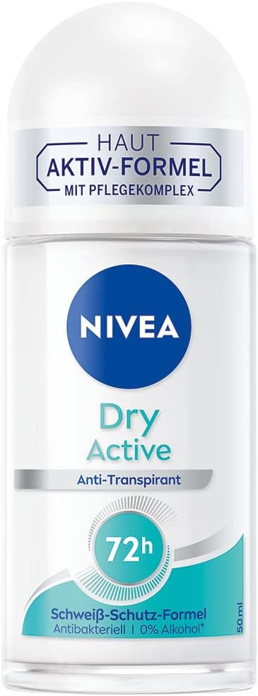 NIVEA Dry Active Deo Roll-On (50 ml), Anti-Transpirant mit 72h Schutz und Dual-Active-Formel, Anti-Transpirant Roll-On mit femininem, frischem Duft