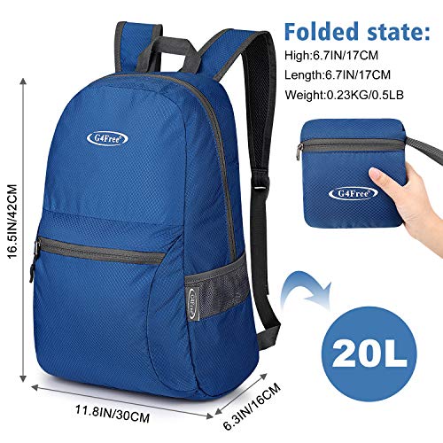 Image of G4Free Ultra Lightweight Packable Backpack Travel Hiking Daypack Small Handy Foldable Outdoor Camping Backpack