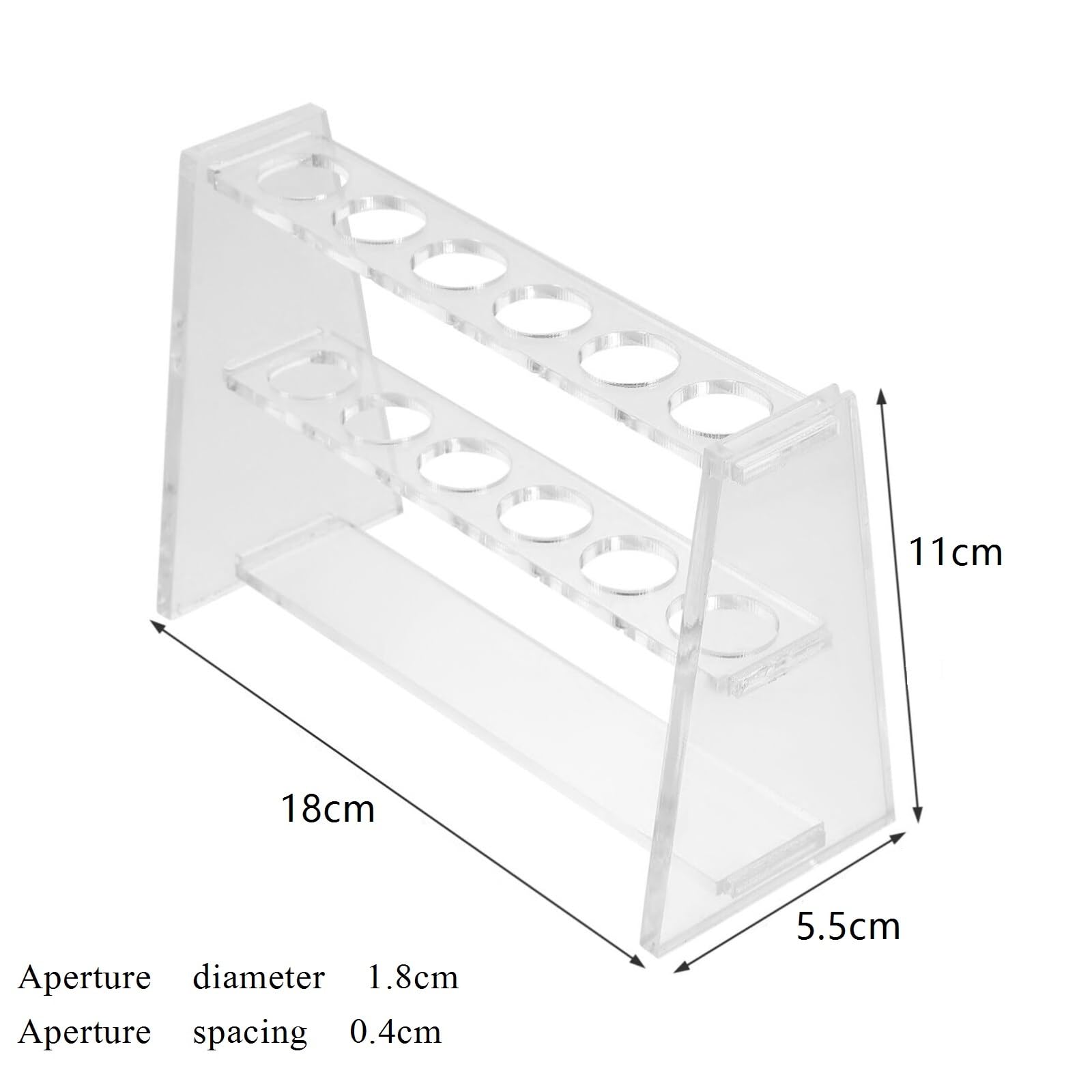 Reagenzglasgestell 2 Pcs Acryl Reagenzglas Rack 6 Slots Halter Display for 10ml Wissenschaftliche Laborexperimente