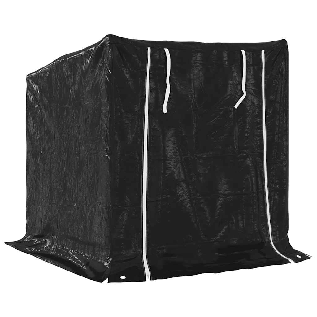 Estantería para leña con protección contra la lluvia, acero galvanizado, 100,5 x 100,5 x 110,5 cm, con cubierta impermeable para lluvia, para exteriores, almacenamiento de madera y soporte