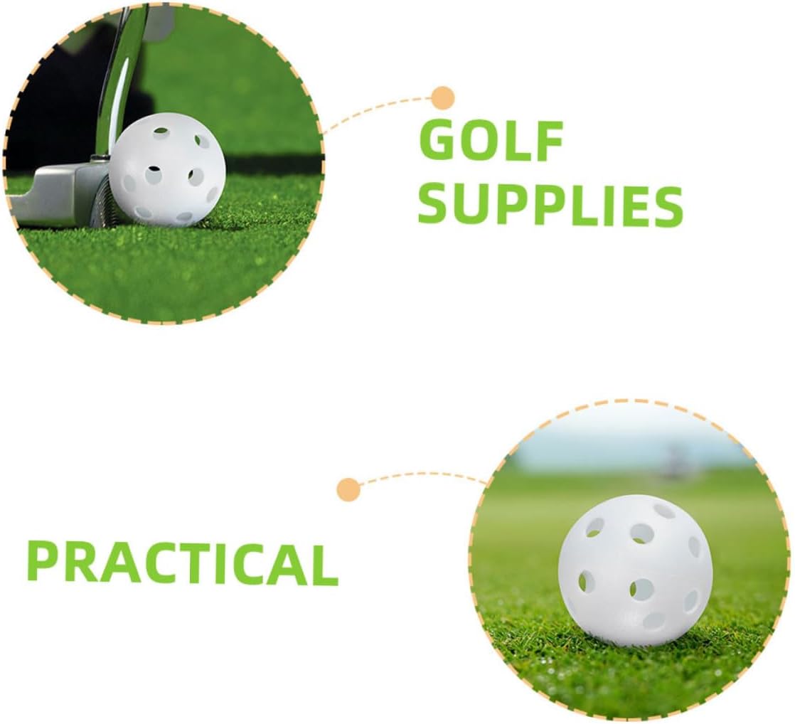 PartyKindom 100pcs Plastic Practice Golf Balls Training Golf Balls Hollow Lightweight for Indoor Outdoor Swing Practice