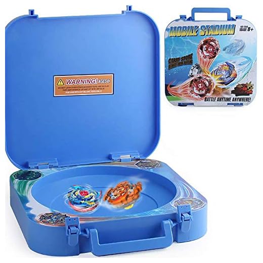 HOME4 2in1 Battle Stadium and Holder Storage Organizer Carrying Box - Empty Case, Toys Not Included, Compatible with Beyblade