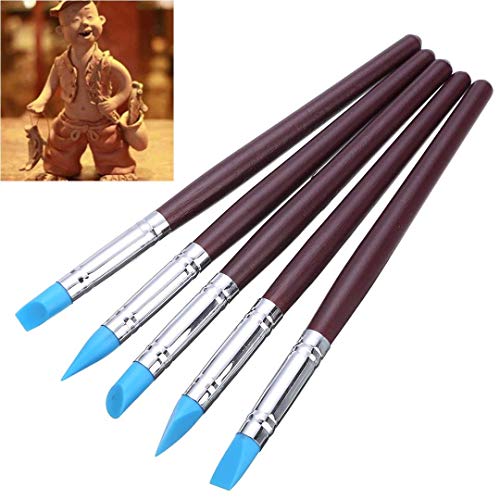Image of DEZIINE� 5Pcs Polymer Clay Tools Carving Craft Brush Pottery Tools Clay Sculpture Nail Art Tools Pottery Ceramics Tool Color Shapers