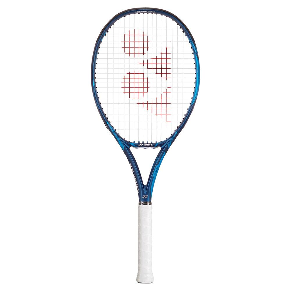 Raquete de tênis YONEX EZONE 100 azul profundo em suporte de 4 1/4