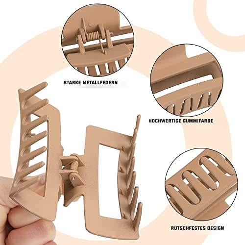 Wolfway 4 Inch Big Hair Clips 6 Pcs claw clips for Thick Hair Large Rectangular Claw Clips for Women and Girls Big Nonslip Acrylic Banana Jaw Clips Hair Accessories - Image 4
