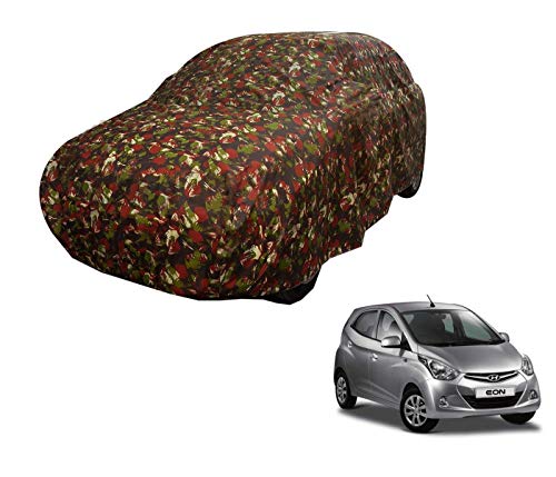 Image of Auto Hub Car Cover Compatible with Hyundai Eon with Weather Proof, Triple Stitched, Eon Car Cover Jungle Look