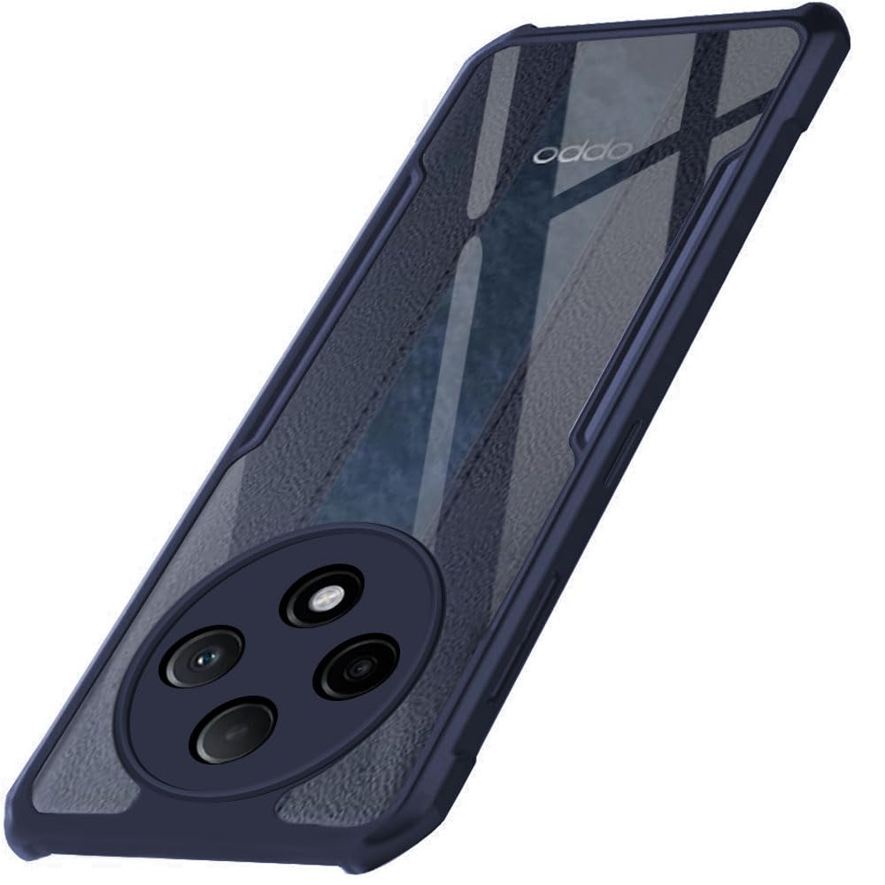TheGiftKart Shockproof Crystal Clear Back Cover Case for Oppo F27 Pro Plus 5G | 360 Degree Protection | Protective Design | Transparent Back Cover Case for Oppo F27 Pro Plus (PC & TPU, Blue Bumper)