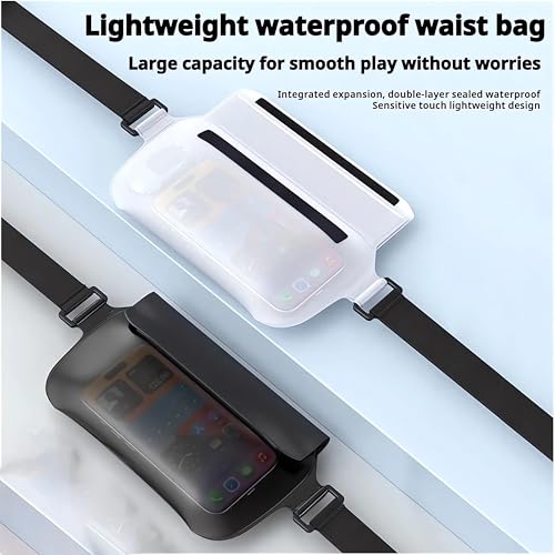 Bolsa impermeable para cintura, bolsa seca flotante para teléfono, esencial para playa, kayak, natación y bote (blanco) miniatura 3