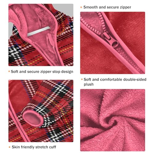 GuoChe Plaid Scotland Red Boys Sherpa Jacket3