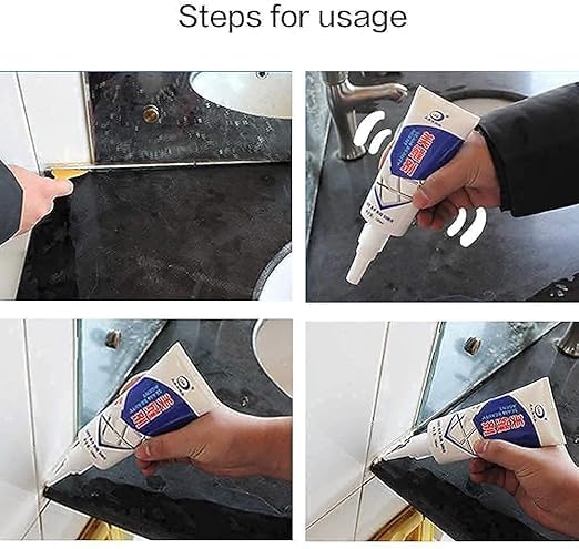 ERITIN Repair Filler Tube Waterproof Tile Gap/Crack/Grout Filler Water Resistant Silicone Sealant for Bathroom & Kitchen Tile And DIY Home Sink Gaps/Tiles Gaps/Grouts (180 Ml White) 4
