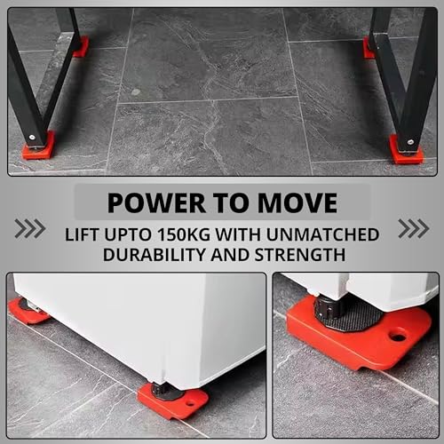 Image of Robustt Furniture Movers Slider - Pack of 2 | 4 Pcs Furniture Lifter Mover Tool Set | 360� Rotational Pads | Heavy Duty Furniture Lifter and Mover | Lifting Tool for 150 KG