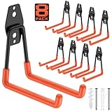 Cpais Ganchos de acero para montaje en pared resistentes con revestimiento antideslizante, escalera y bicicleta