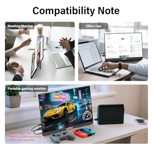 Image of InnoView 16 inch Portable Monitor 180Hz FHD 1920x1200 100% sRGB Laptop Screen Extender | 2 x Type-C & HDMI Portable Monitor for Macbook /Switch /PS5 /Xbox (Support 165Hz 144Hz 120Hz)