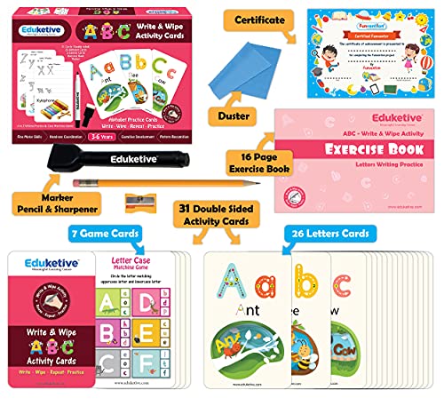 Image of ABC Letters (Pack of 6) Write & Wipe Reusable Activity Educational Game Birthday Return Gift Pack