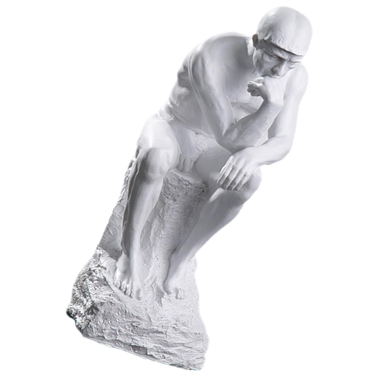 PRETYZOOM Statua Pensatore da Tavolo Nordica in Resina Bianca | Compatta e Leggera, per Salotto e Ufficio, Design Minimalista Forma Pensatore