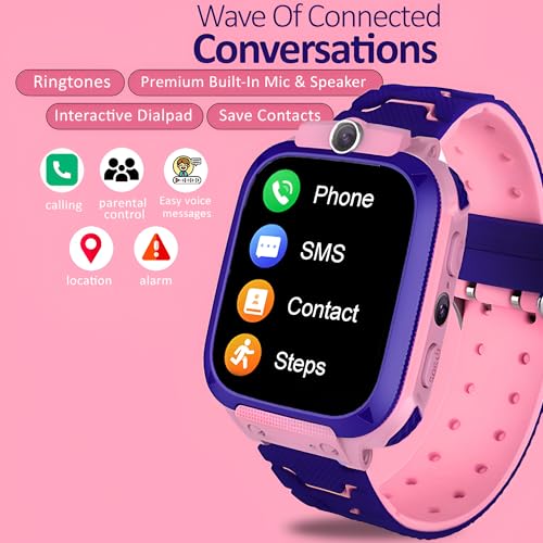 Image of GameSir Q18 Kids Smart Watch 1.44 inch TFT Display 3G / 4G SIM Support, Learning & Gaming Apps, Gift Watch, Waterproof, LBS Tracking /GPS, 2 Way Calling Smart Watch for Boys & Girls (Pink)