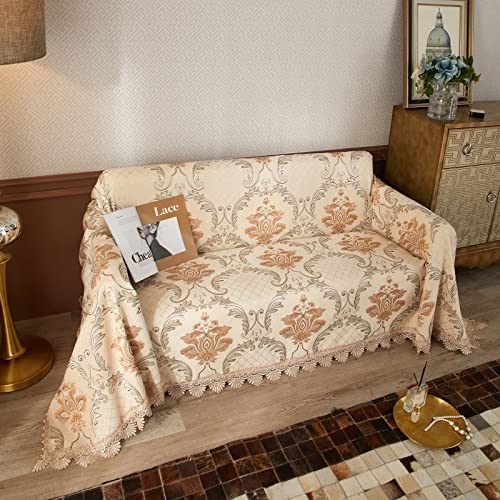 Roomlife Medieval Sofa Covers For 3 Cushion Couch Soft Comfy Couch Cover For Dogs Multifunction Sofa Slipcovers For Sectional Couch,Recliner Chair,Loveseat Pet Couch Protector, 71"X125" (Beige,Large) #TOP4