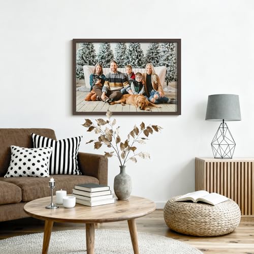 Image of DUENPY 22x32 Collage Picture Frame 4x6 Picture Frames Collage Wall Decor Displays twenty four 4x6 inch Photos Available Horizontal Wall Mounting Display and Vertical Walnut