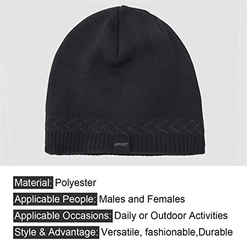 Image of Mens Winter Warm Knitting Hats Plain Skull Beanie Cuff Toboggan Knit Cap