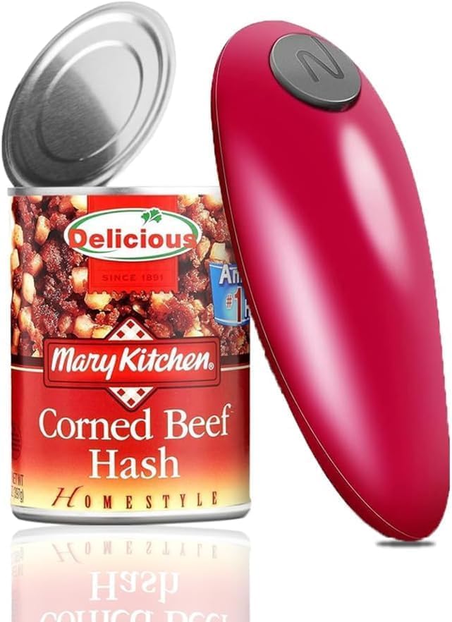 Electric Can Opener - One Touch Battery Operated Automatic Can Opener with Smooth Edges, Hands-Free Design, Perfect for Any Size Can, Ideal Kitchen Gadget for Seniors and Arthritis Sufferers