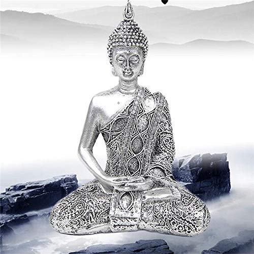 QWERWEFR Einzigartige Buddha Figur Thailand Feng Shui Skulptur Buddhismus Statue Budda Glück Ornamente für Wohnkultur Handwerk Geschenke Cover
