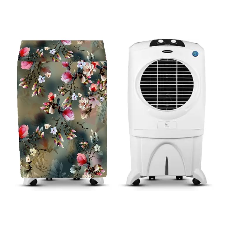 Image of Printed Cooler Cover Compatible for Symphony Siesta 95 litres Desert Air Cooler, Waterproof Cover, Size (LXBXH) 72 X 58 X 113 Cm, Green.