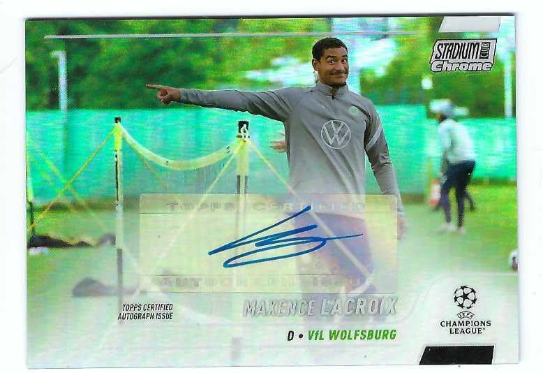 MAXENCE LACROIX 2021-22 Topps Stadium Club Chrome UEFA Champions League AUTOGRAPH #CA-MLX Card VFL Wolfsburg France
