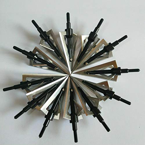 Zzuus 12Pcs Archery Knife Hunting Broadheads 125 Grain 1.19" Cut Arrowheads For Crossbow Compound Bow + 1 Black Broadhead Case Plastic Portable Case For Arrowheads #TOP2