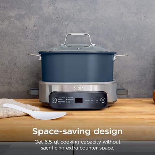 Image of Ninja MC1101 Foodi Everyday Possible Cooker Pro, 8-in-1 Versatility, One-Pot Faster Cooking Replaces 10 Tools, Family-Sized Capacity with Adjustable Temp Control, 6.5 quarts, Midnight Blue