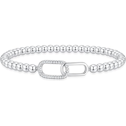 Stocking Stuffers for Women Beaded Stretch Handmade Ball Charm Bracelet Dainty Stackable Jewelry Christmas Gifts for Her