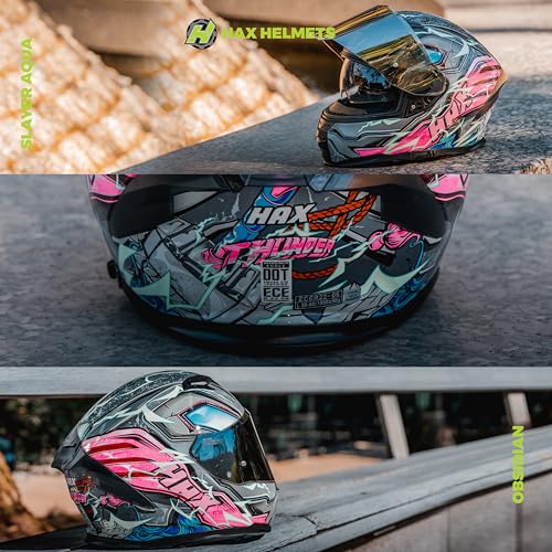 Image of HAX Force Aerodynamic Full Face Motorcycle Helmet for Street Bike DOT & ECE