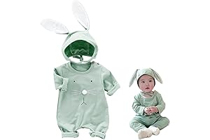 Easter Outfits Baby Girls Boys Bunny Romper Bodysuit Jumpsuit Infant Newborn With Rabbit Hat
