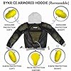 BYKR Motorcycle Hoodie for Men & Women Biker Motorcycle Jackets Breathable Motorbike Riding Sweatshirt All Weather CE Armored, Grey, XXXL #3