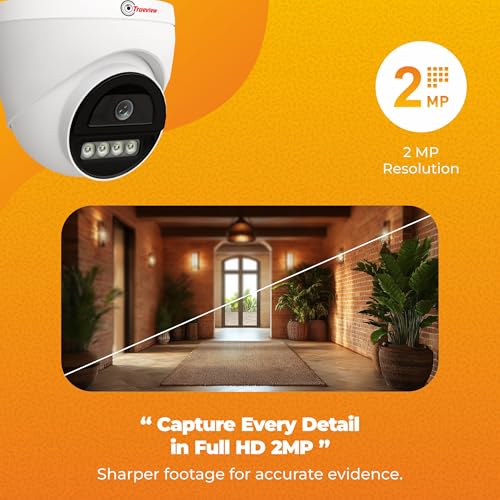 Image of Trueview 2MP Dual Light HD Dome Wired CCTV Camera with Built-in Mic | Works with DVR (TVI /AHD /CVI /CVBS) | All Time Color Vision, 3.6mm Lens, 20M IR, 15M White LED | H.265 Compression