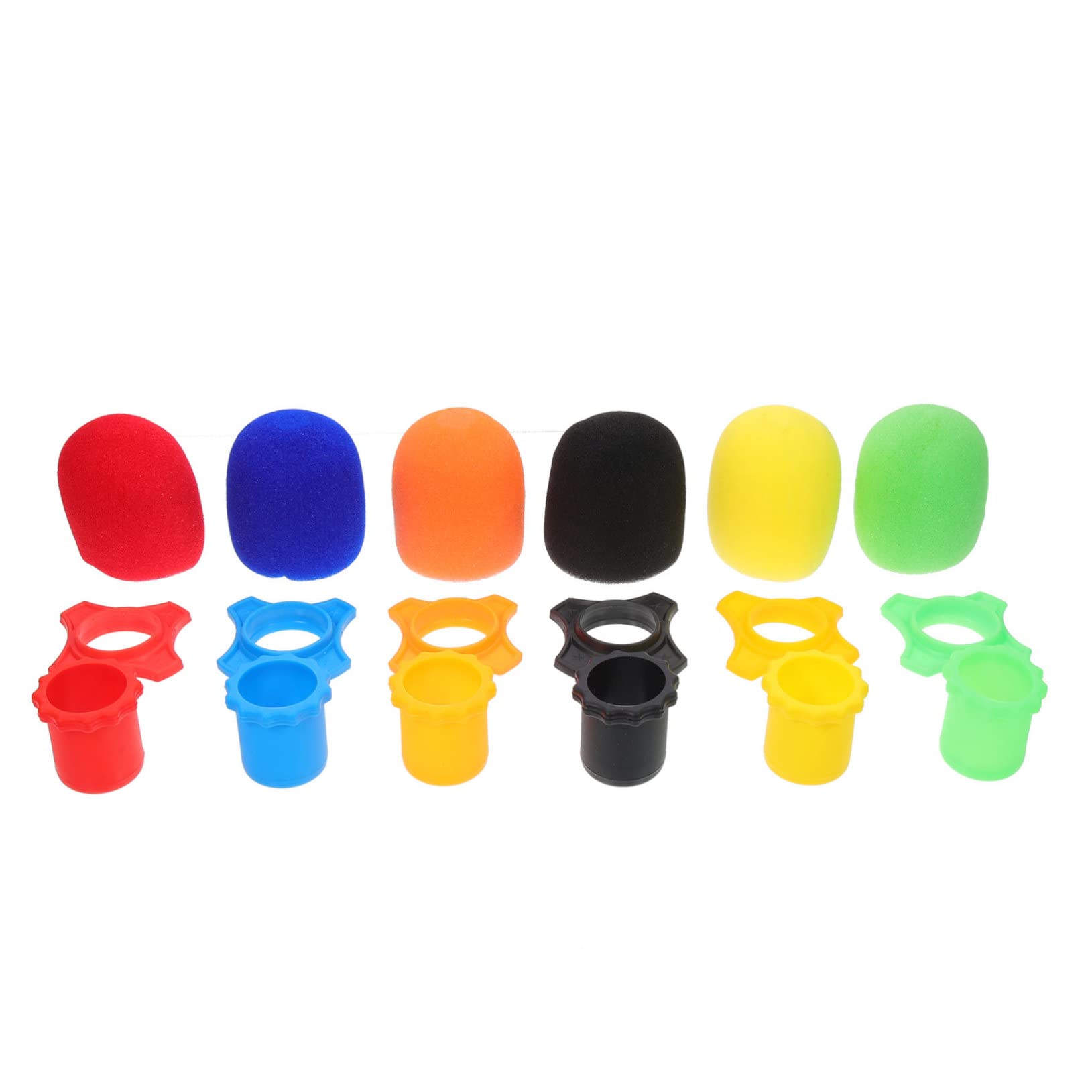 TOGEVAL 1Set Microphone Accessories Sponge Covers Anti-roll Silicone Rings Bottom Rod Sleeve Holders Mic Protection Set