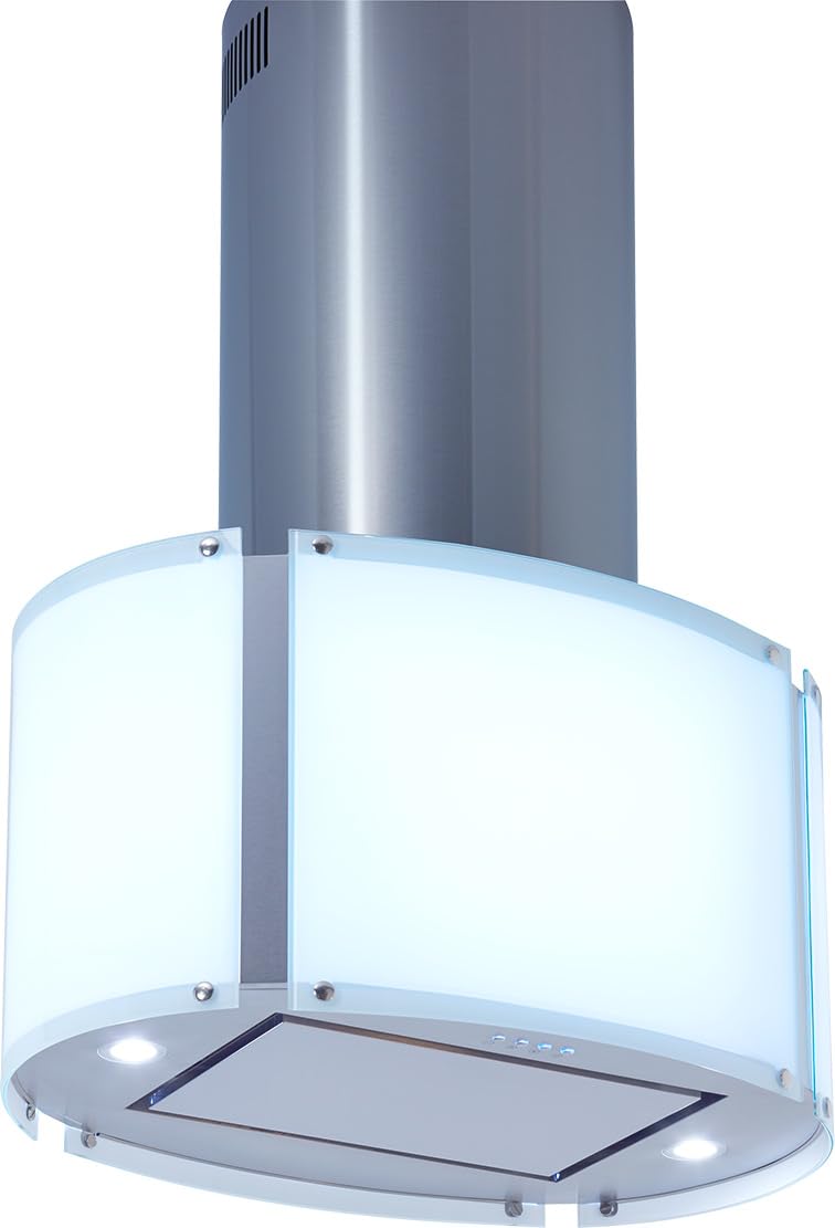 ROK Design Inselhaube 70cm Glas Edelstahl LED 605m³/h 3 Stufen