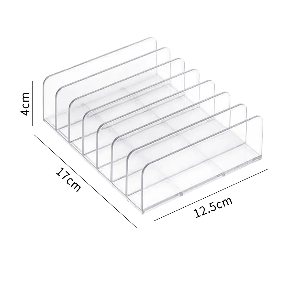 UUYYEO 2 Pcs Clear Acrylic CD Holder Organizers CD Display Stand Racks CD Case Storage Shelf Eyeshadow Palette Makeup Organizer Cosmetics Display Storage Holder for Vanities Cabinets Grey