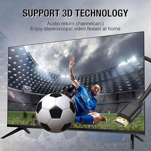 grofyllaa 8K Hdmi Kabel 3M, High Speed Hdmi 2.1 Kabel 8K@60Hz 4K@120Hz, vergoldeter Stecker 3D eARC HDCP 2.2 &2.3 für HDTV/Blu Ray Playback/Projektoren/Laptops/PS4/PS5(Schwarz) – Bild 4