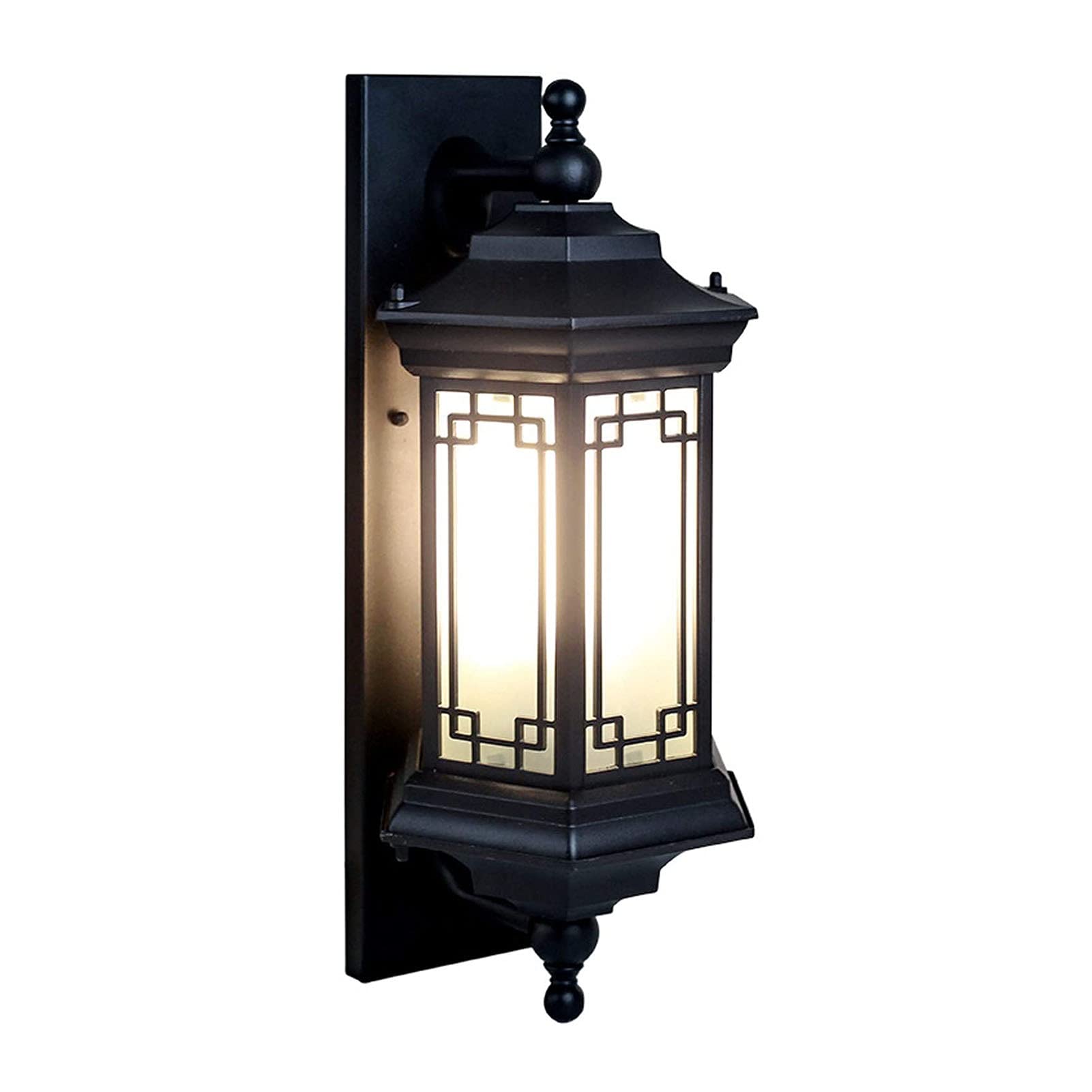 IUokLU Wall Sconce Lighting Fixture Waterproof Wall Sconce Light Fixture Vintage Outdoor Wall Light E27 Weatherproof Wall Lamp with Glass Lampshade LED Cast Aluminum Wall Sconce