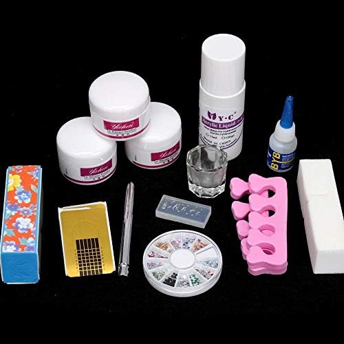 [US Seller,Ship from CA,US] Baisidai DIY Simple Acrylic Nail Art Tips Kit Dappen Set Tools#1224