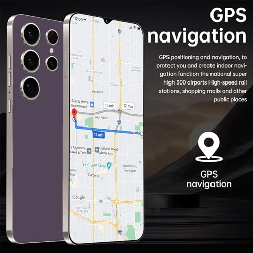 Image of C25 Ultra 5G Unlocked Cell Phone, Smartphone Android 14 Snapdragon 8 Gen 2 Octa-Core, 4GB+128GB UnlockPhone, 6800mAh Battery, 90Hz FHD+ Screen 72MP Camera, Dual SIM Phone /GPS /Face ID - Purple